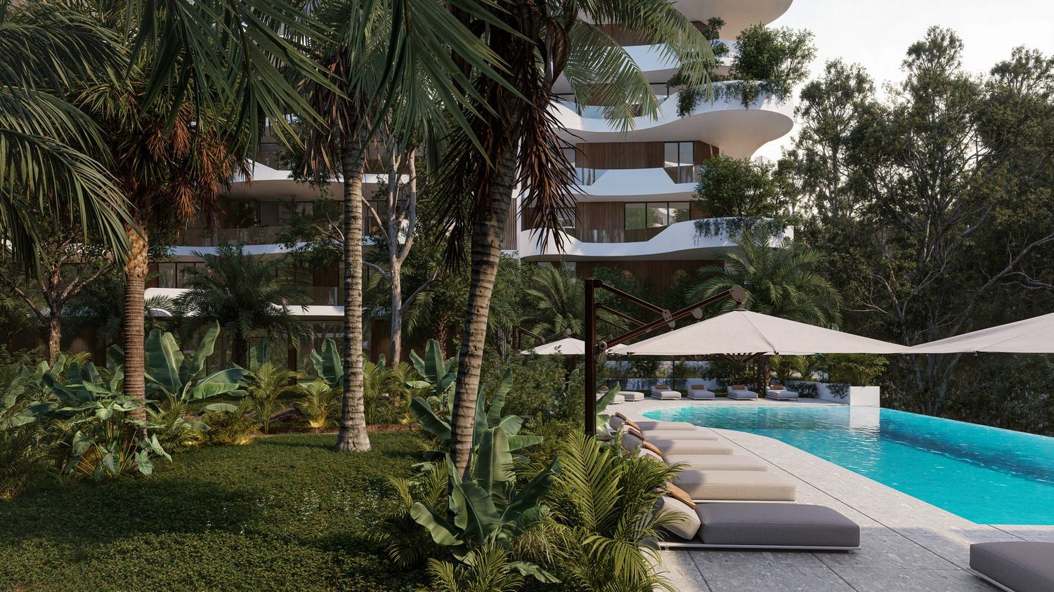 Peponi 7 — the pool read through the planting